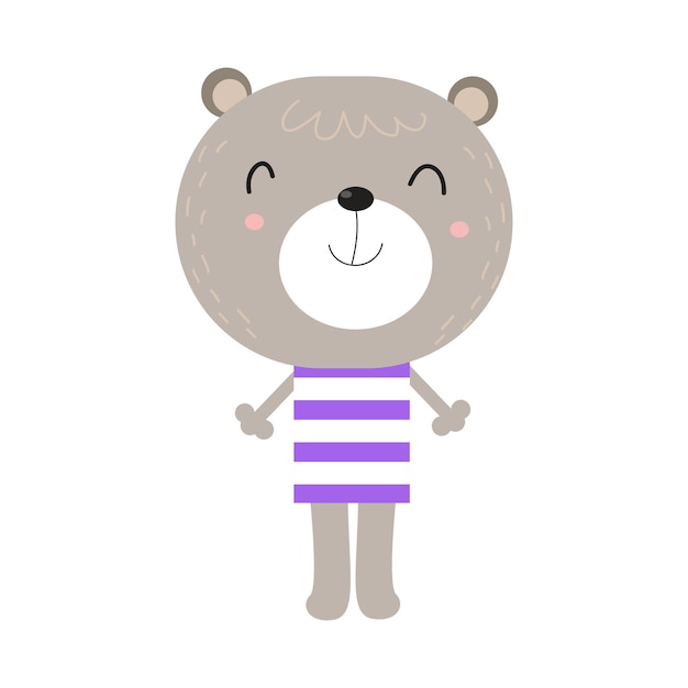 Ilustración de arte de clip de personaje de dibujos animados lindo oso para niños