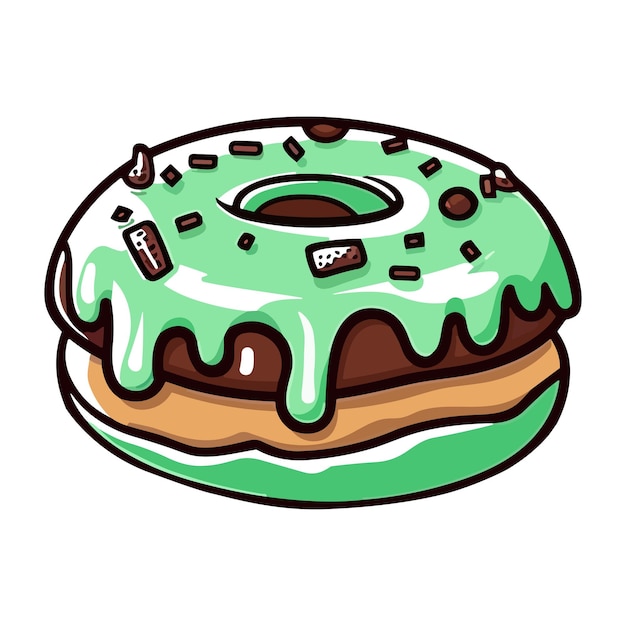 Ilustración de arte de clip de rosquillas de chocolate de menta