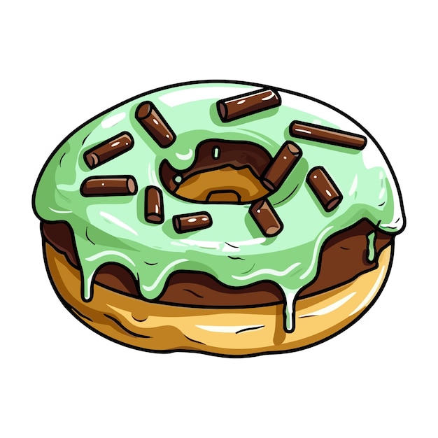 Ilustración de arte de clip de rosquillas de chocolate de menta