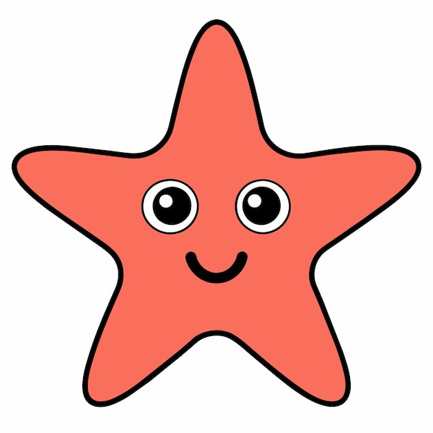 Ilustración de arte de clipart vectorial de estrellas de mar fondo blanco sólido 19