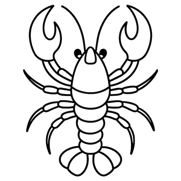 Ilustración de arte de clipart vectorial de langosta con fondo blanco sólido 28