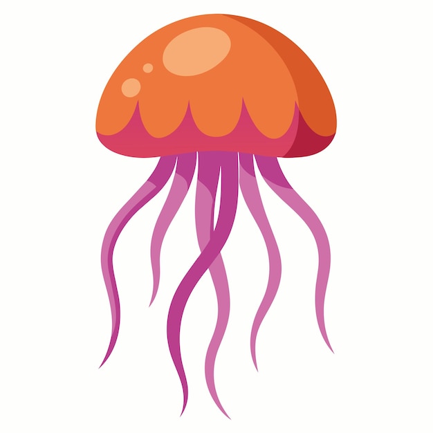 Ilustración de arte de clipart vectorial de medusas con fondo blanco sólido 1
