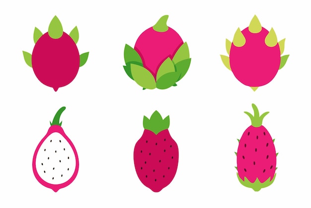 Ilustración de arte de color de la fruta del dragón Ilustración artística animada y brillante Representación fresca y colorida