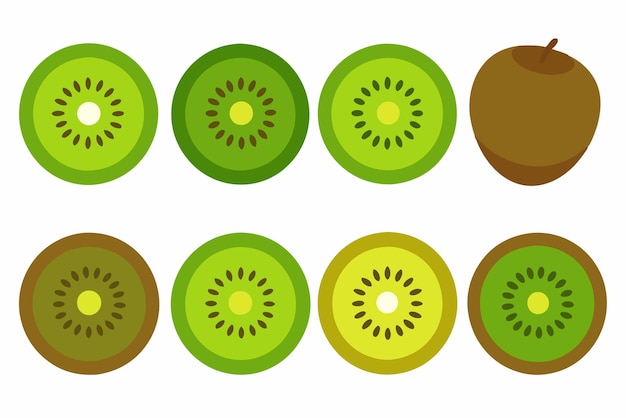Ilustración de arte en color de kiwi diseño artístico brillante, creativo y vibrante