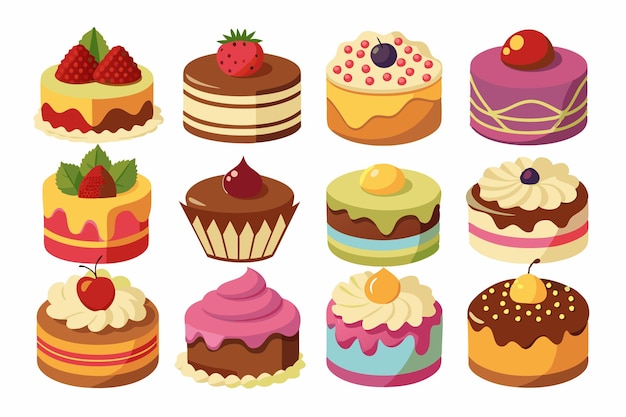 Ilustración de arte de color de pastel para recetas