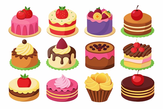 Ilustración de arte de color de pasteles de las golosinas