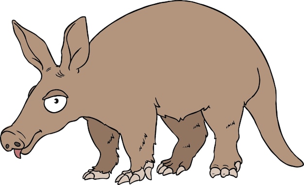 Vector ilustración de arte de dibujos animados del aardvark