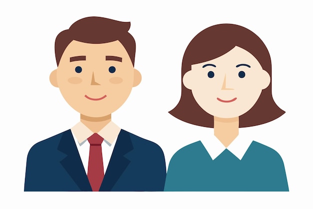Ilustración de arte de dibujos animados de carácter empresaria y empresario