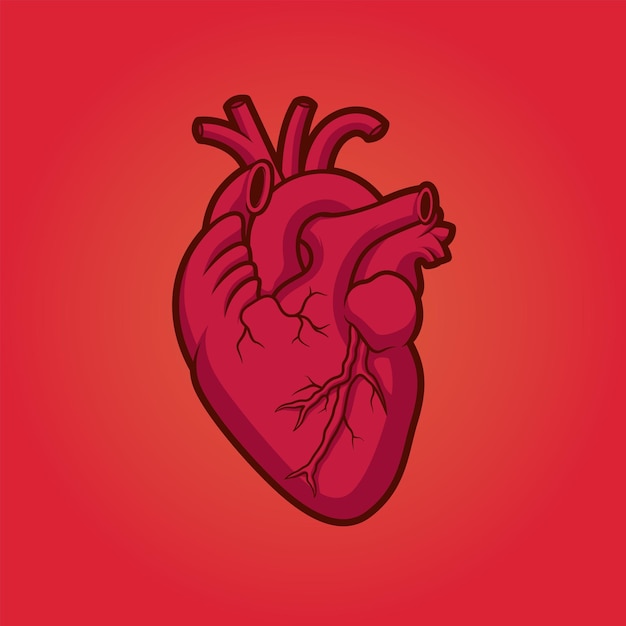 Ilustración de arte de dibujos animados de vector de corazón en objeto aislado