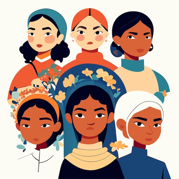 Vector ilustración de arte digital con temática de diversidad