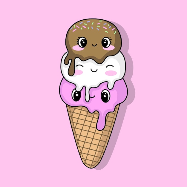 ilustración arte lindo garabato helado diseño de personajes