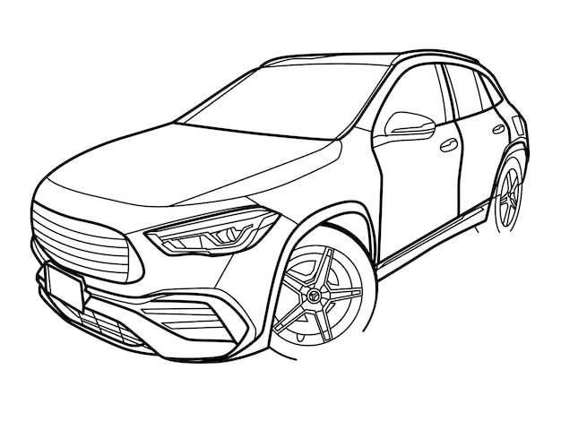 Ilustración de arte de línea de automóviles arte de pared de metal