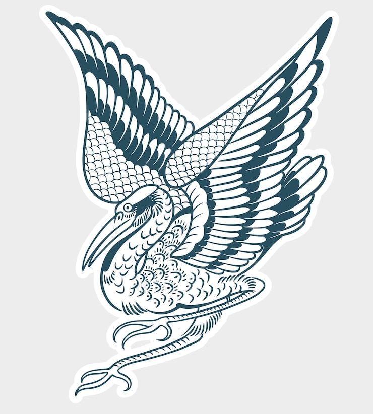 Vector ilustración de arte de línea de ave cisne vector de arte