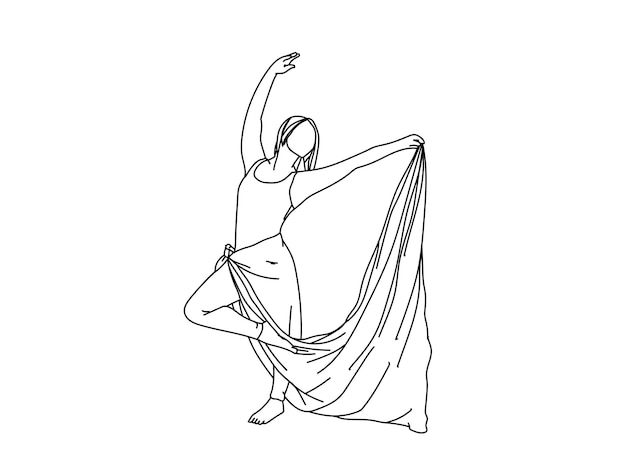 Vector ilustración de arte de línea de bailarina