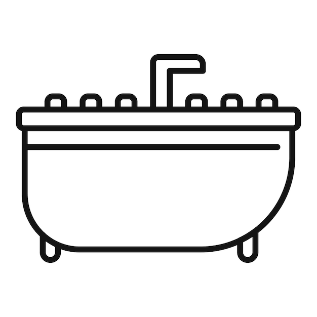 Ilustración de arte de línea de una bañera clásica