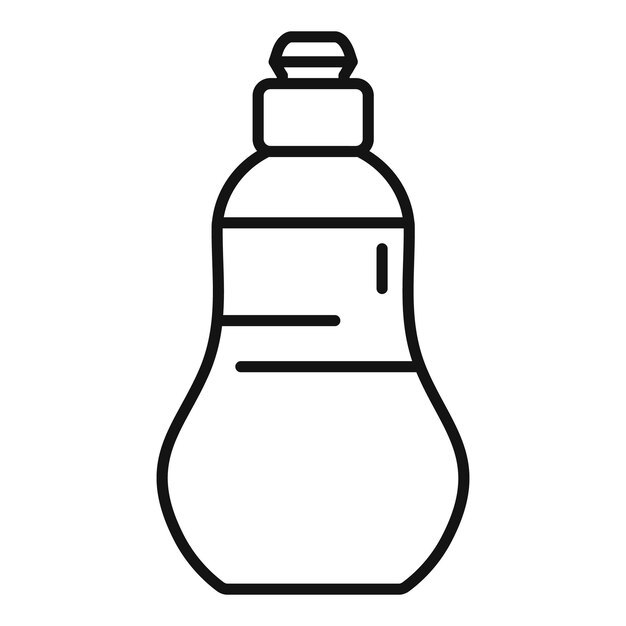 Ilustración de arte de línea de una botella de agua