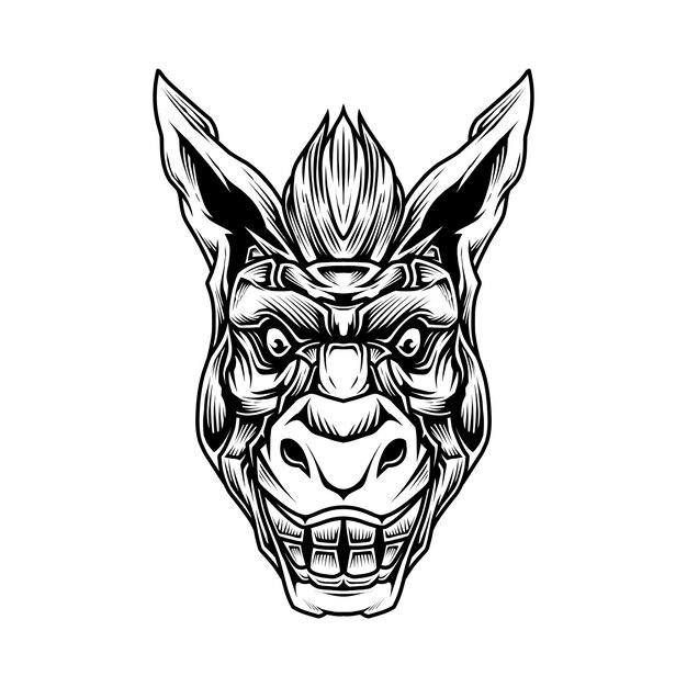 Ilustración de arte de línea de burro