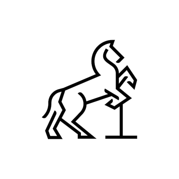 Ilustración del arte de la línea de caballos