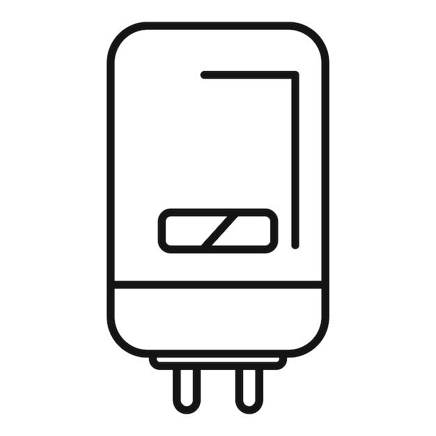 Ilustración de arte de línea de calentador de agua eléctrico