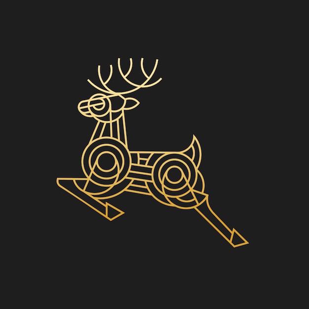 Ilustración de arte de línea de ciervos