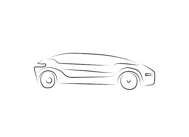 Vector ilustración de arte de línea de coche 3