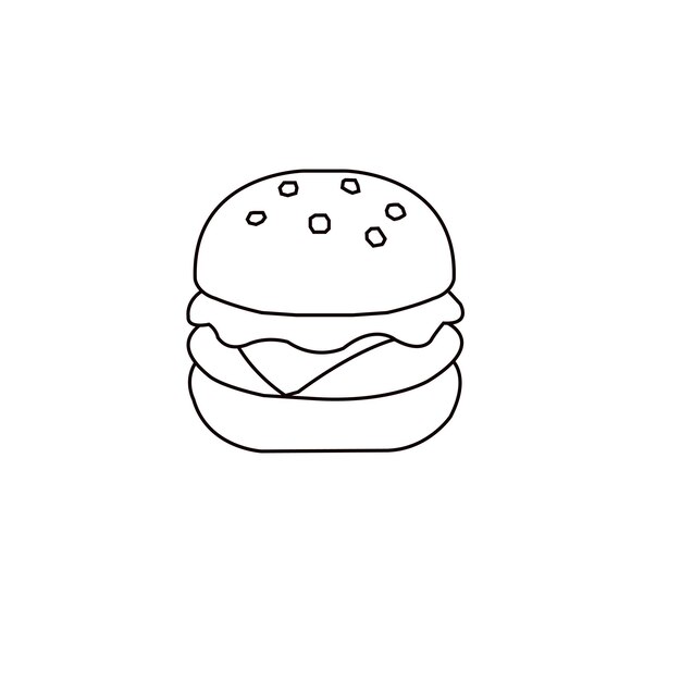 Ilustración del arte de la línea de la hamburguesa