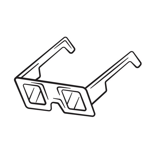 Ilustración de arte de línea minimalista de gafas futuristas o diseño de gafas de moda