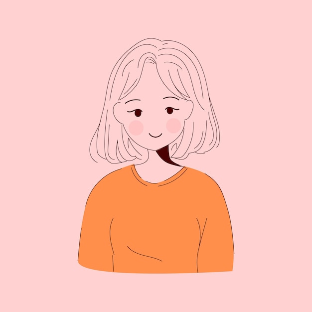 Vector ilustración de arte de línea de mujer