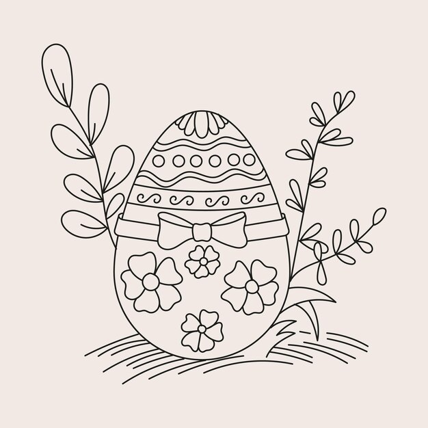 Ilustración de arte de línea de Pascua
