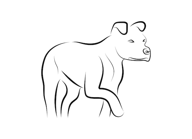 ilustración de arte de línea de perro