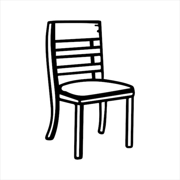 Ilustración del arte de la línea de la silla