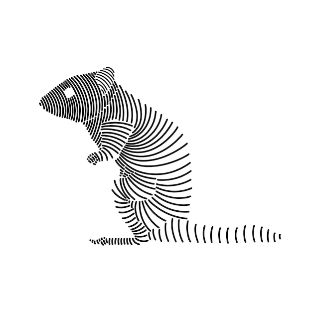 Ilustración de arte de línea simple de una ardilla 1