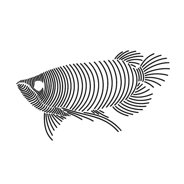 Ilustración de arte de línea simple de arowana 1