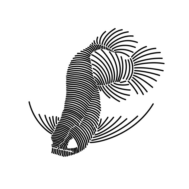 Ilustración de arte de línea simple de arowana 2