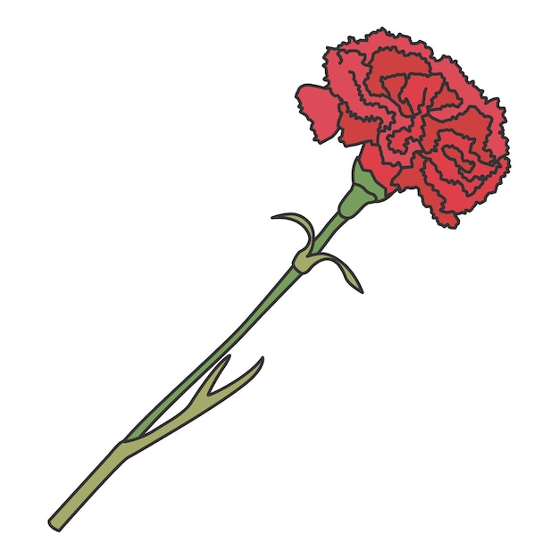 Ilustración de arte de línea simple de clavel