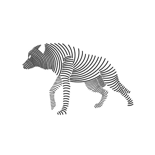 Ilustración de arte de línea simple de un lobo 2