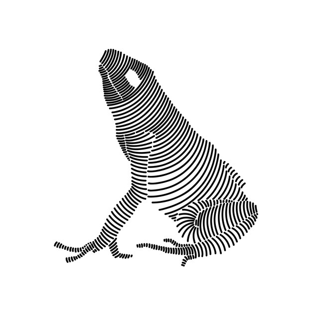 Ilustración de arte de línea simple de una rana 1
