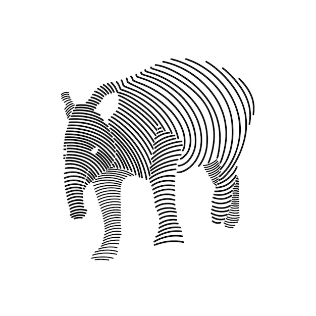 Ilustración de arte de línea simple de un tapir 1
