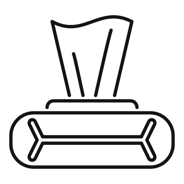 Ilustración de arte de línea de un soporte de pañuelo moderno