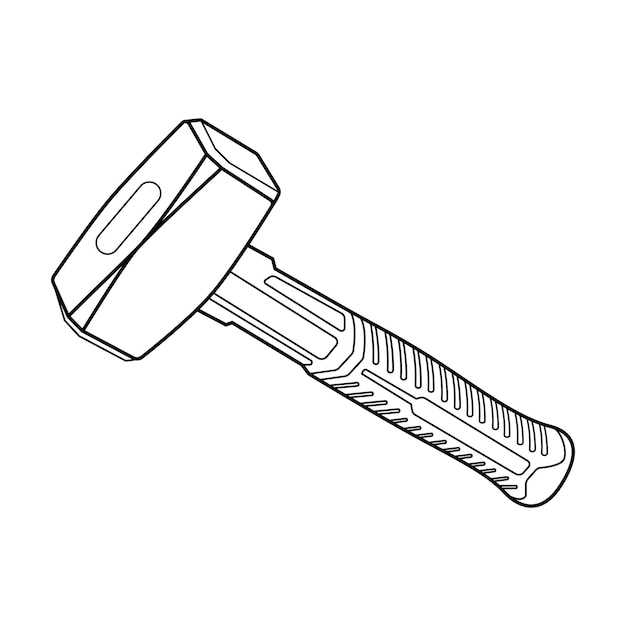 Ilustración de arte de línea vectorial de martillo