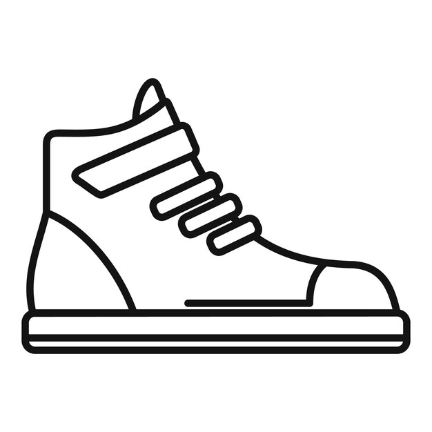 Ilustración de arte de línea de una zapatilla de hightop