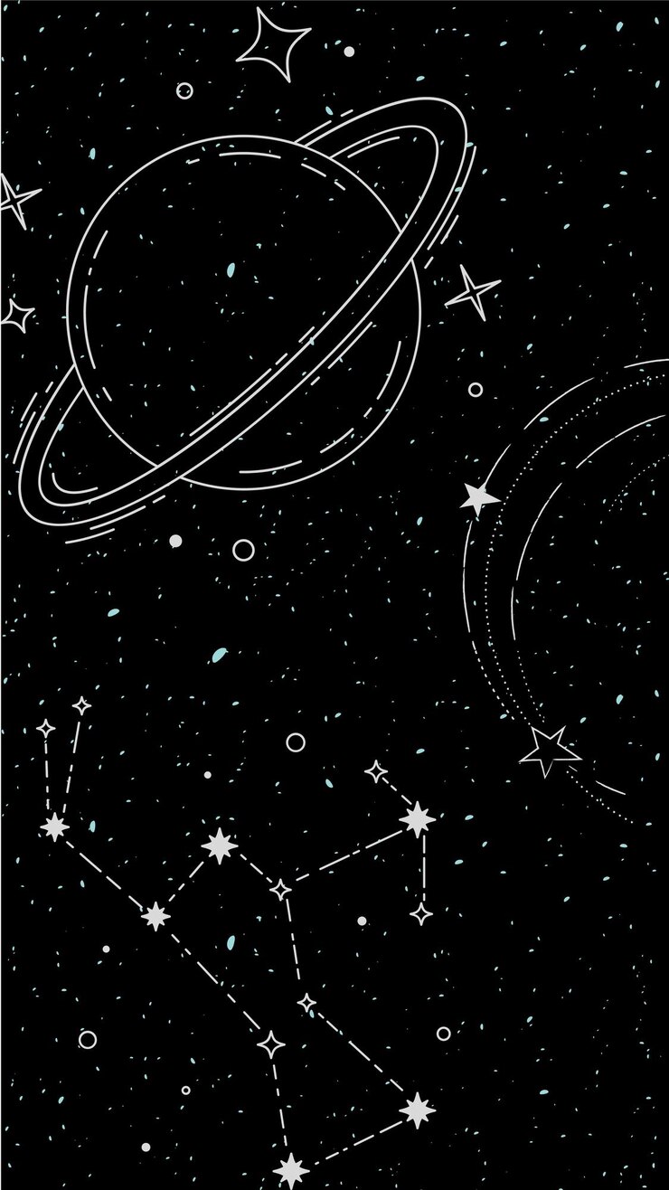 Ilustración Arte Lineado Fondo Místico Fondo De Pantalla Del Teléfono