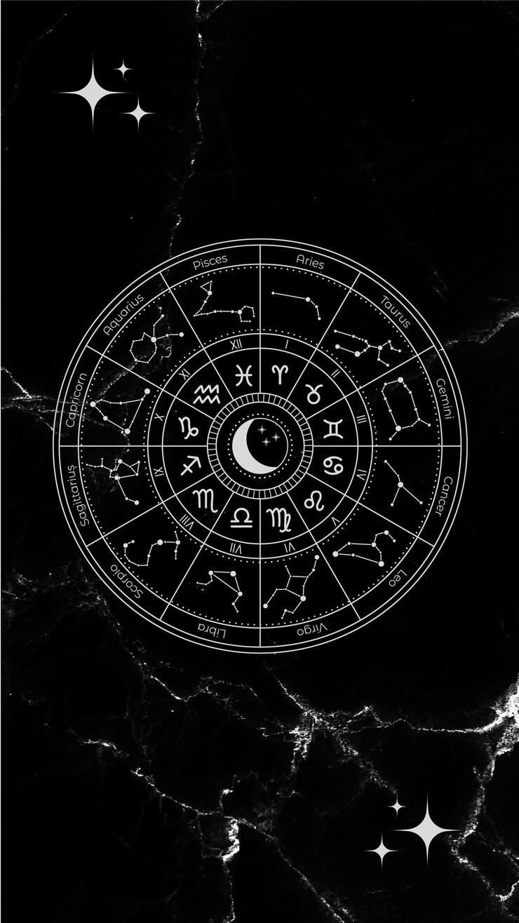 Ilustración Arte Lineado Fondo Místico Fondo De Pantalla Del Teléfono