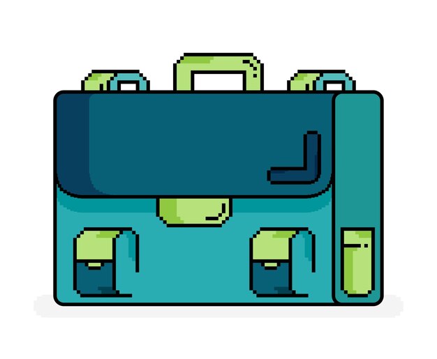 ilustración de arte lineal de píxeles de un maletín para solicitudes de empleo, anuncios de contratación. Puede usarse para aplicaciones de páginas de inicio de sitios web, folletos impresos, folletos, publicidad, promoción de marketing.