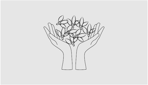 Ilustración de arte de líneas dibujadas a mano por vectores
