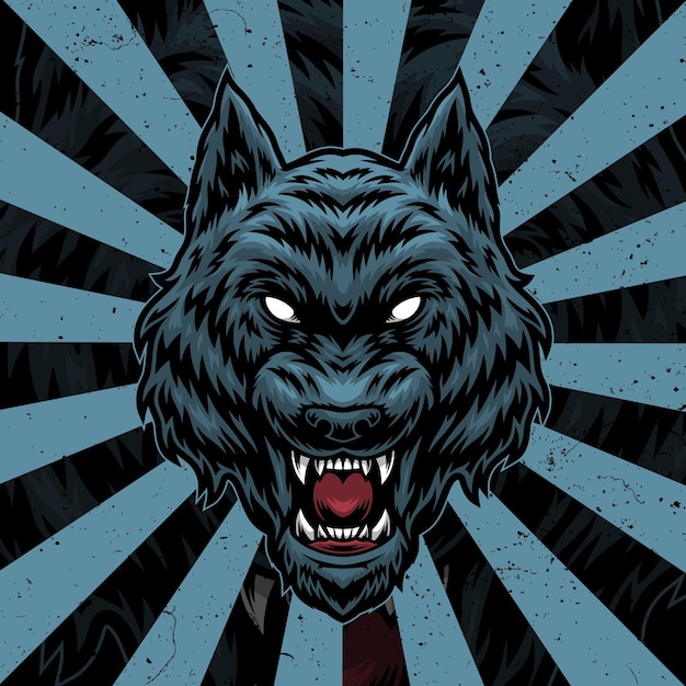 Vector ilustración de arte de lobo