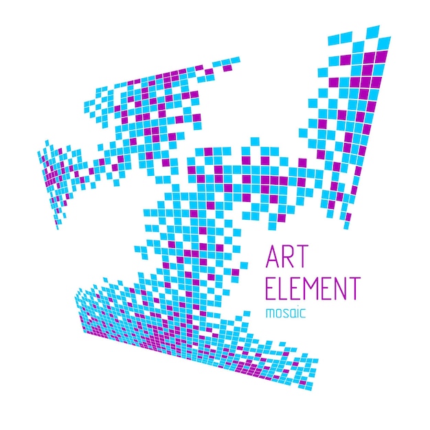 Ilustración de arte de mosaicos cuadrados abstractos, fondo de diseño artístico vectorial con espacio de copia para texto y título. Utilizable para folleto, revista, anuncio, pancarta, afiche.