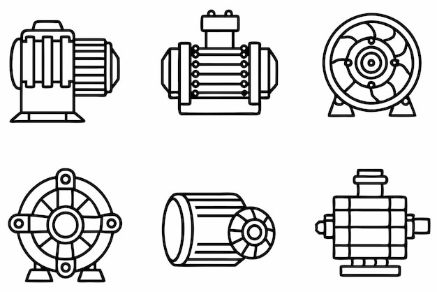 Ilustración de arte de motores eléctricos Obra artística intrincada de las funciones de los motores eléctricos