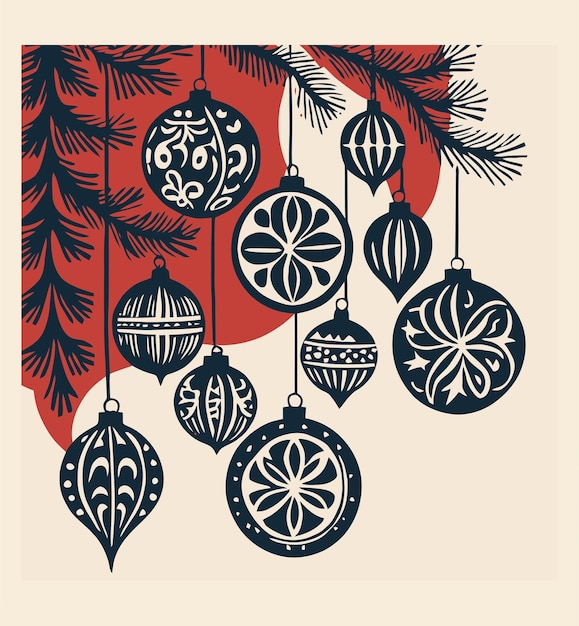 Ilustración de arte navideño