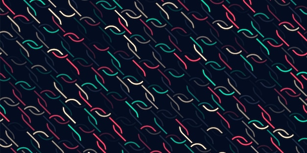 Ilustración de arte de patrón de cadena colorido abstracto